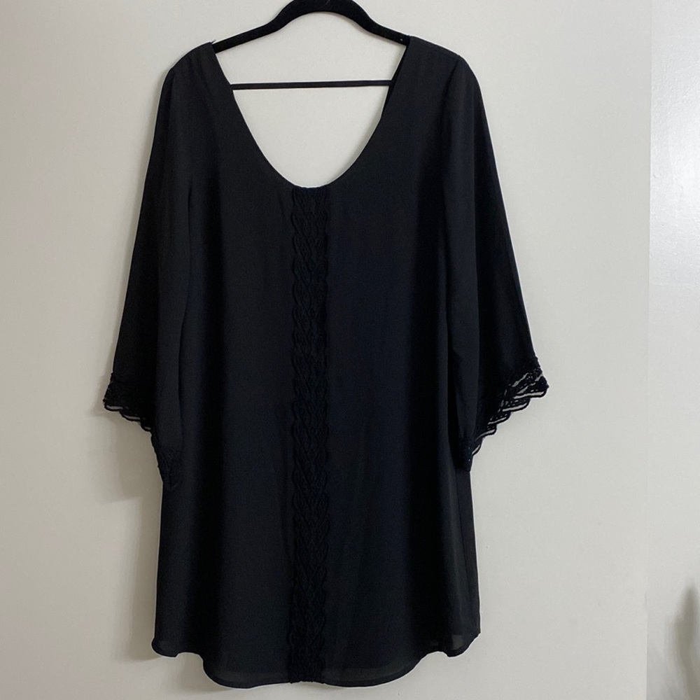 ASTR black mini dress with lace details